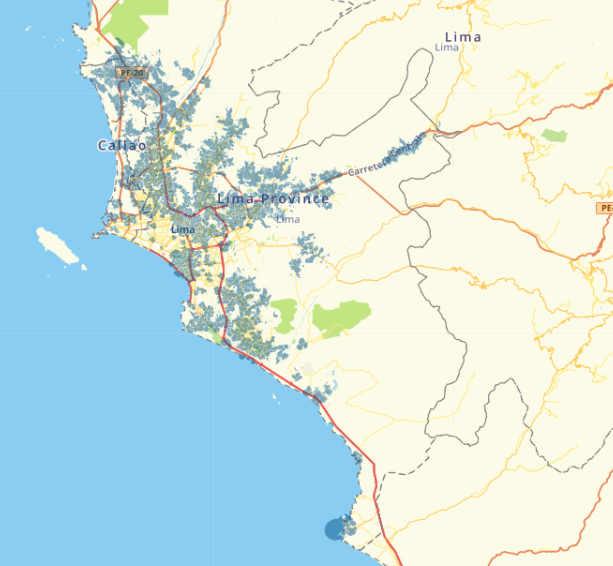 Mapa de cobertura 5G de Bitel Perú